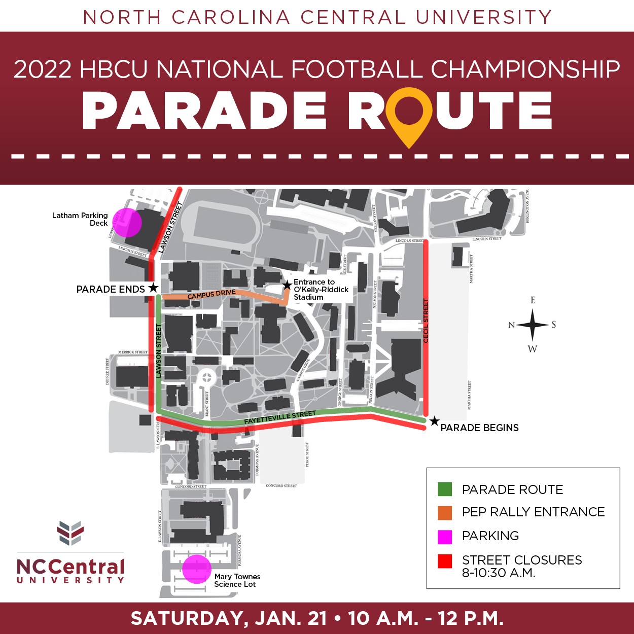 NCCU to Host Parade and Pep Rally for 2022 HBCU National Football